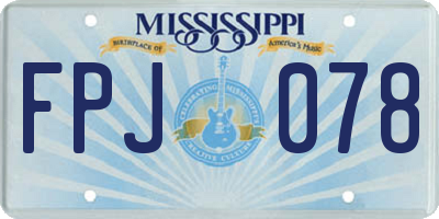 MS license plate FPJ078