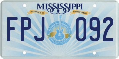 MS license plate FPJ092