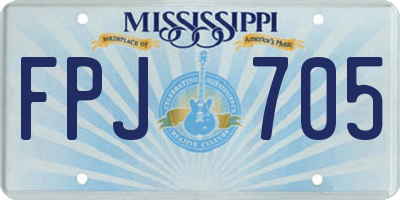 MS license plate FPJ705