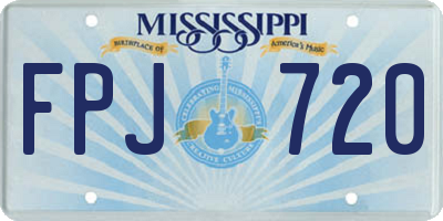 MS license plate FPJ720