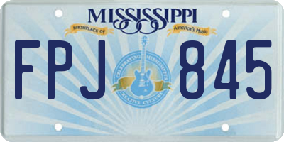 MS license plate FPJ845