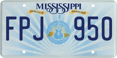 MS license plate FPJ950