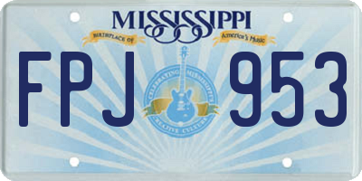 MS license plate FPJ953