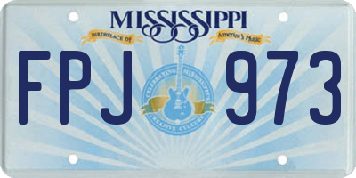 MS license plate FPJ973