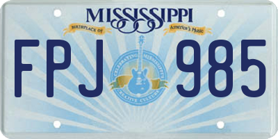 MS license plate FPJ985