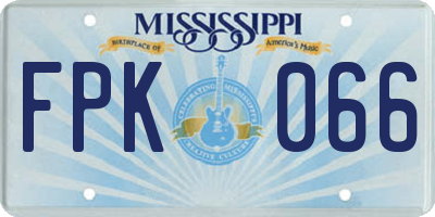 MS license plate FPK066
