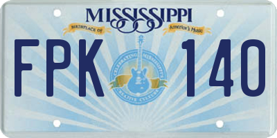 MS license plate FPK140