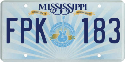 MS license plate FPK183