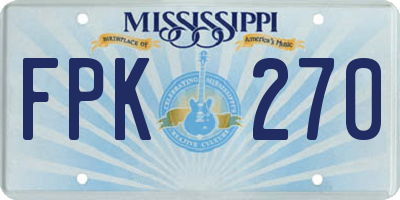MS license plate FPK270