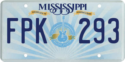 MS license plate FPK293