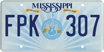 MS license plate FPK307