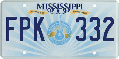 MS license plate FPK332