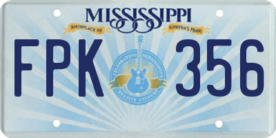 MS license plate FPK356