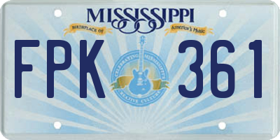 MS license plate FPK361
