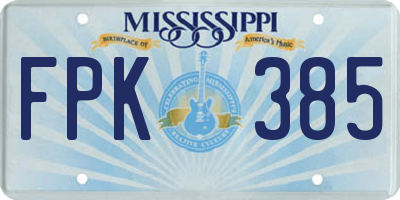 MS license plate FPK385