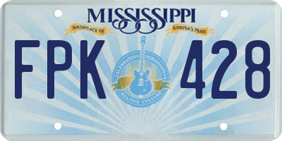 MS license plate FPK428