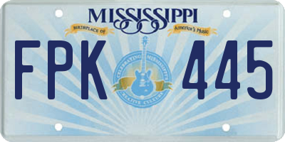 MS license plate FPK445