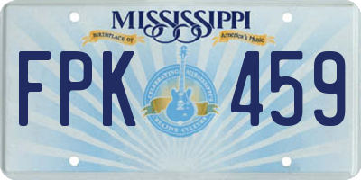 MS license plate FPK459