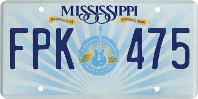MS license plate FPK475