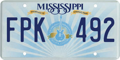 MS license plate FPK492