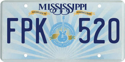 MS license plate FPK520