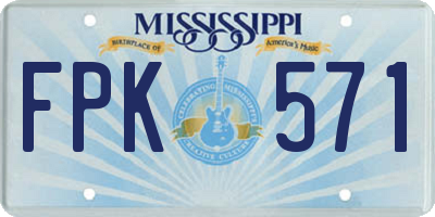 MS license plate FPK571