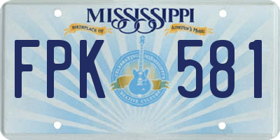 MS license plate FPK581