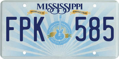 MS license plate FPK585