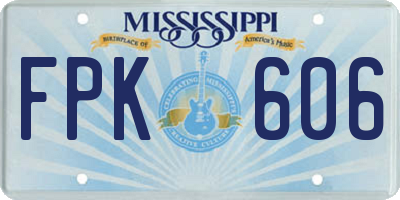 MS license plate FPK606