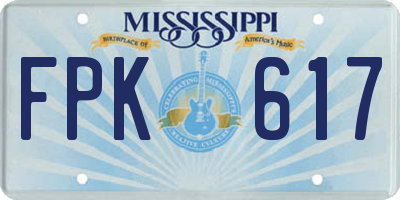 MS license plate FPK617