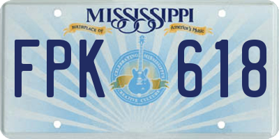 MS license plate FPK618