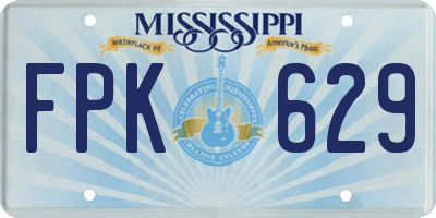 MS license plate FPK629