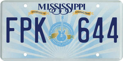 MS license plate FPK644
