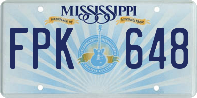 MS license plate FPK648