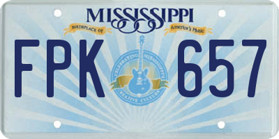 MS license plate FPK657