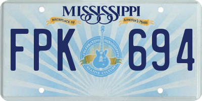 MS license plate FPK694