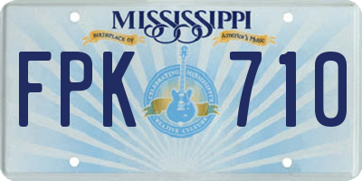 MS license plate FPK710