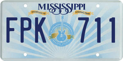 MS license plate FPK711