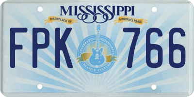 MS license plate FPK766