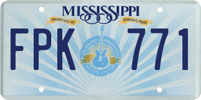 MS license plate FPK771