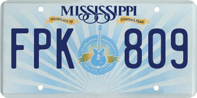 MS license plate FPK809