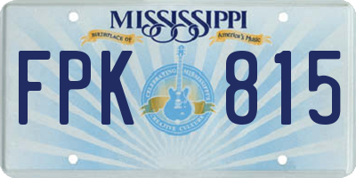 MS license plate FPK815