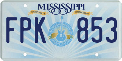 MS license plate FPK853