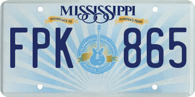 MS license plate FPK865