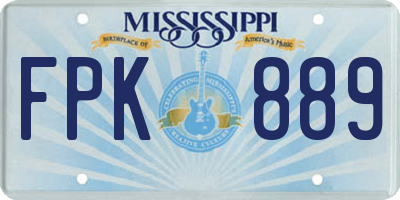MS license plate FPK889