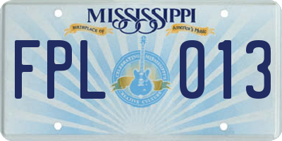 MS license plate FPL013
