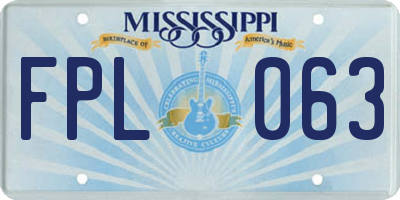MS license plate FPL063