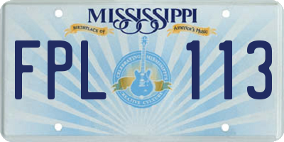 MS license plate FPL113