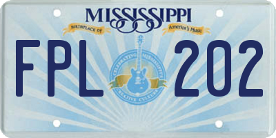 MS license plate FPL202
