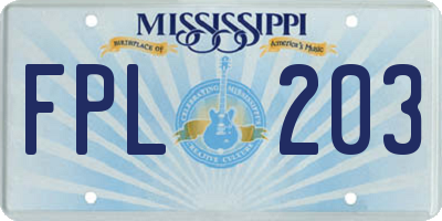 MS license plate FPL203